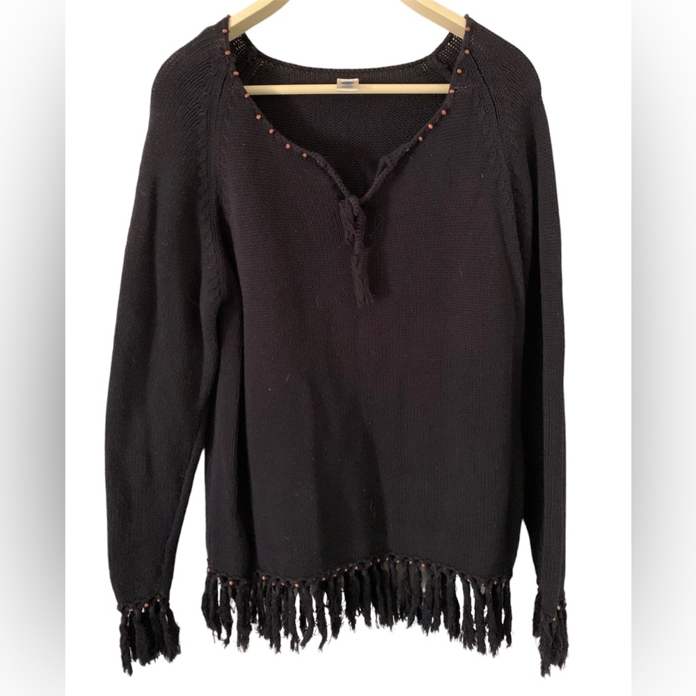 Austin Clothing Co. Tasseled Black Sweater